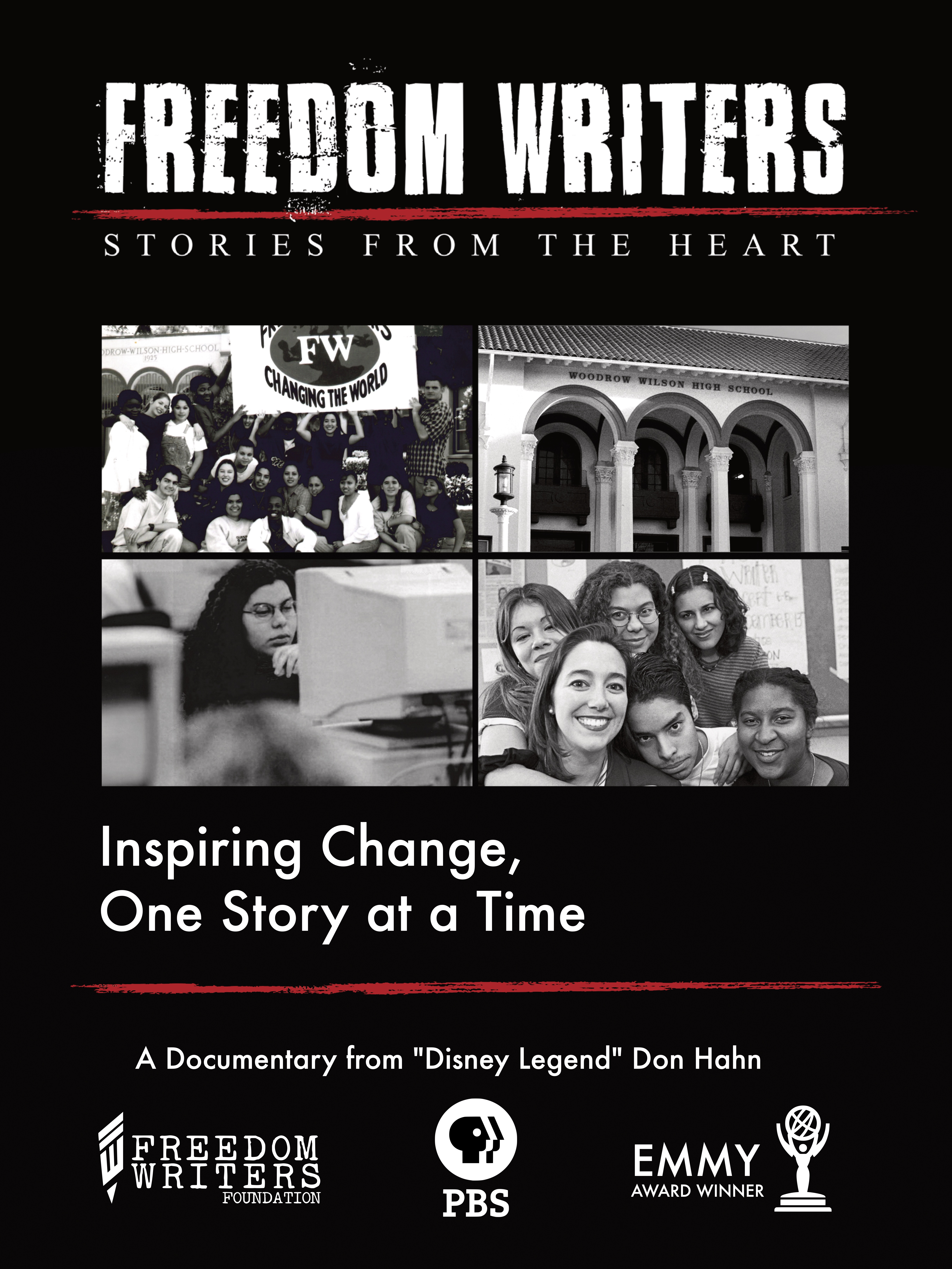 Movie poster for the Emmy award winning PBS documentary, Freedom Writers: Stories from the Heart.